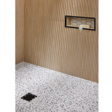 Shapes Elongated Hex Off White Two Tone Porcelain Mosaic Wall Tile - 3 in.