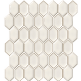 Shapes Elongated Hex Off White Two Tone Porcelain Mosaic Wall Tile - 3 in.