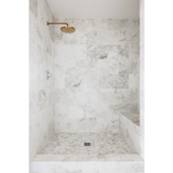 Siberian Pearl Brushed Marble Wall and Floor Tile - 12 x 24 in.