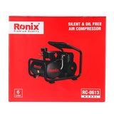 Ronix Silent Oil-Free OEM High Pressure 6L 1.1HP Mini Mobile Portable Air Compressor