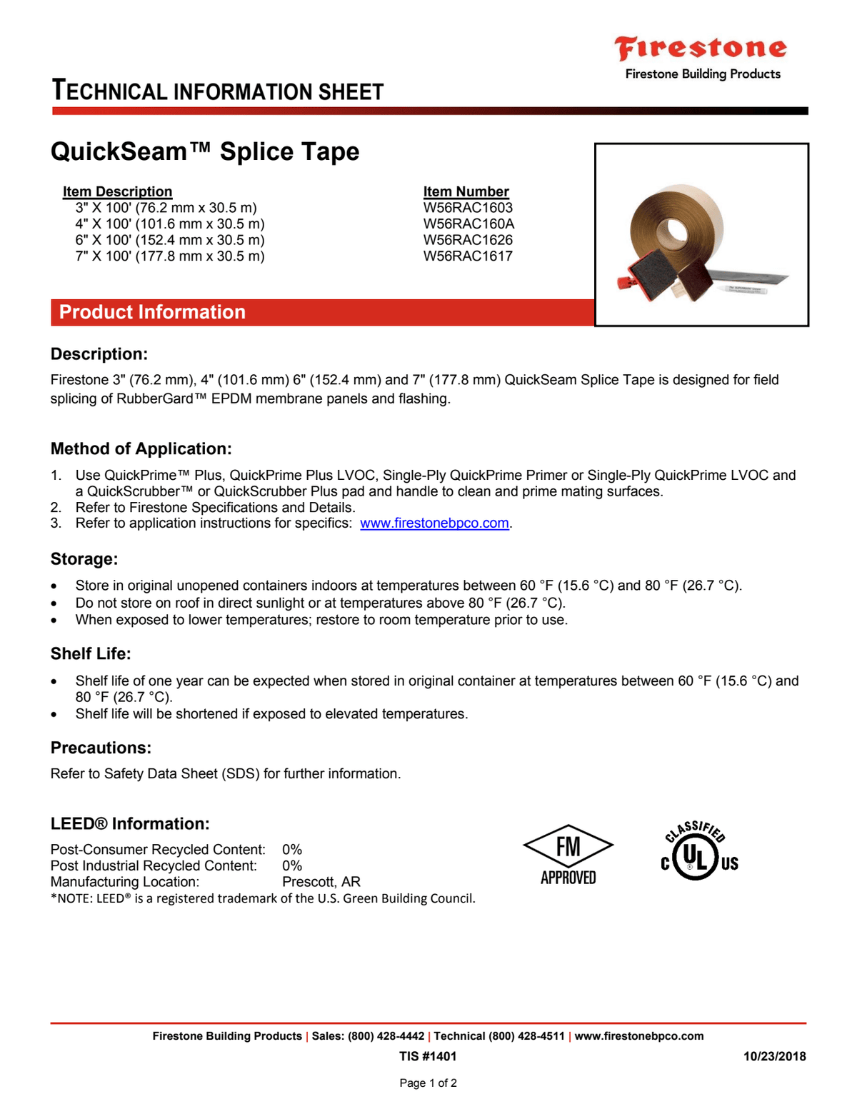 Elevate QuickSeam EPDM Splice Tape 3" x 100'