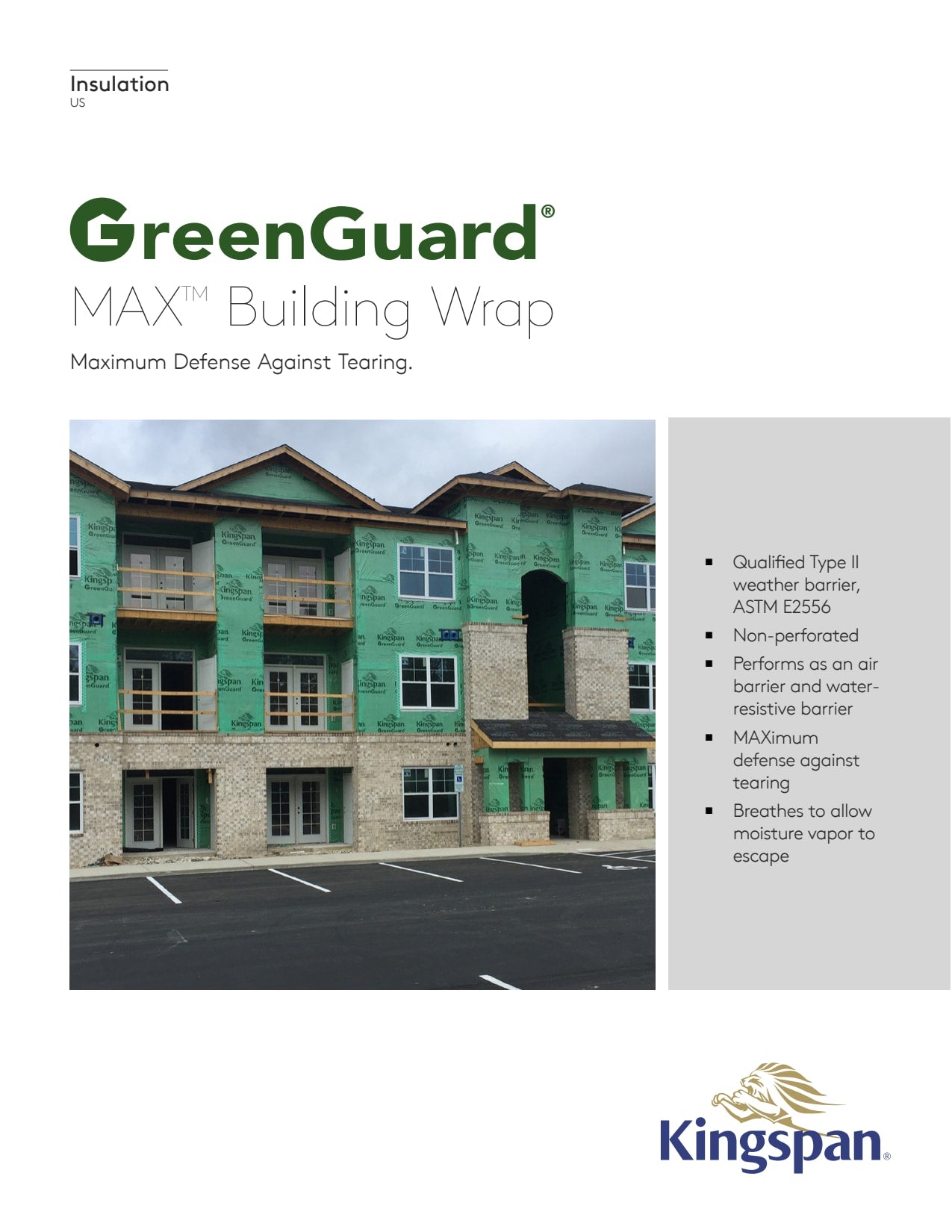 Kingspan GreenGuard VW Building Wrap 9' x 150'