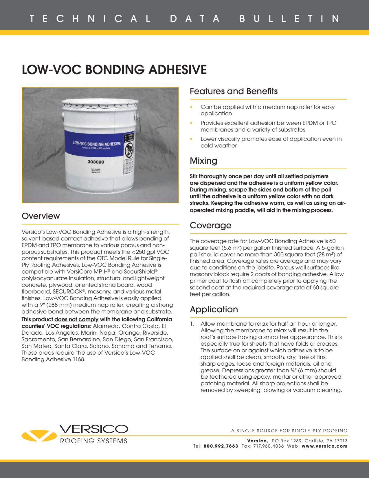Versico Low-VOC Bonding Adhesive