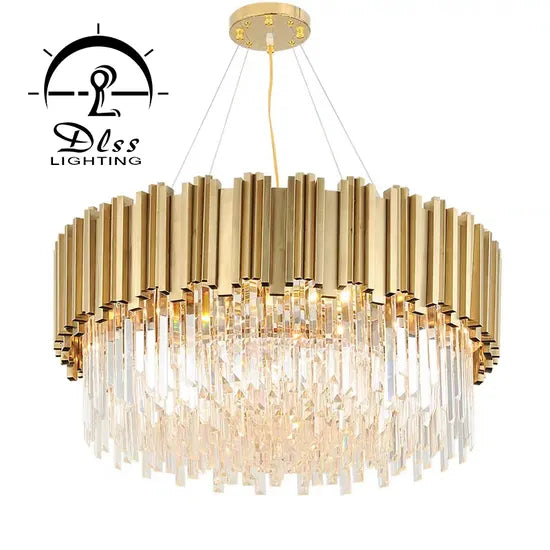DLSS Lighting Co., Ltd Stainless Steel Crystal LED Light Source Style Decorative Chandelier