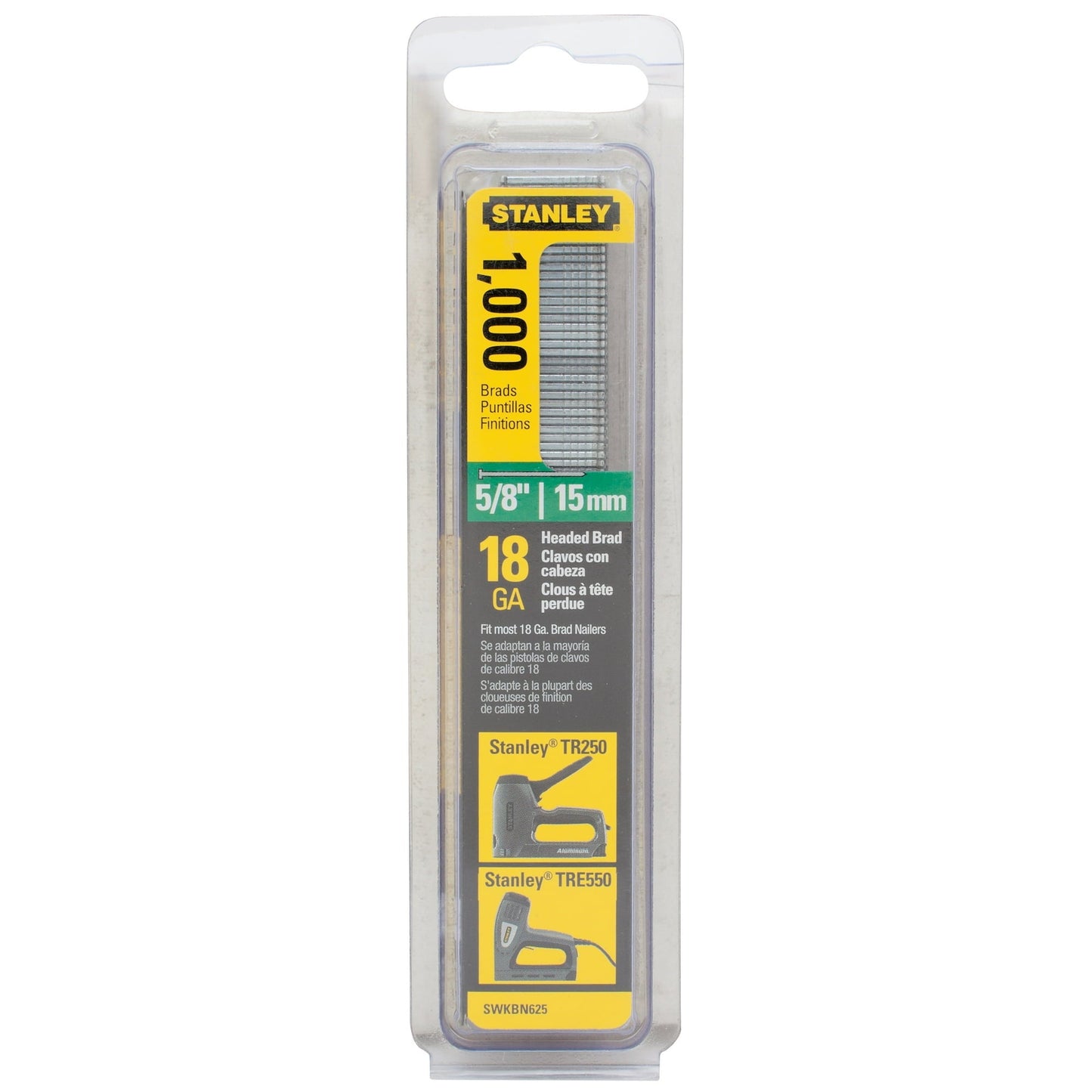 STANLEY SWKBN625S 5/8-Inch Brad Nails, 1,000 Pack