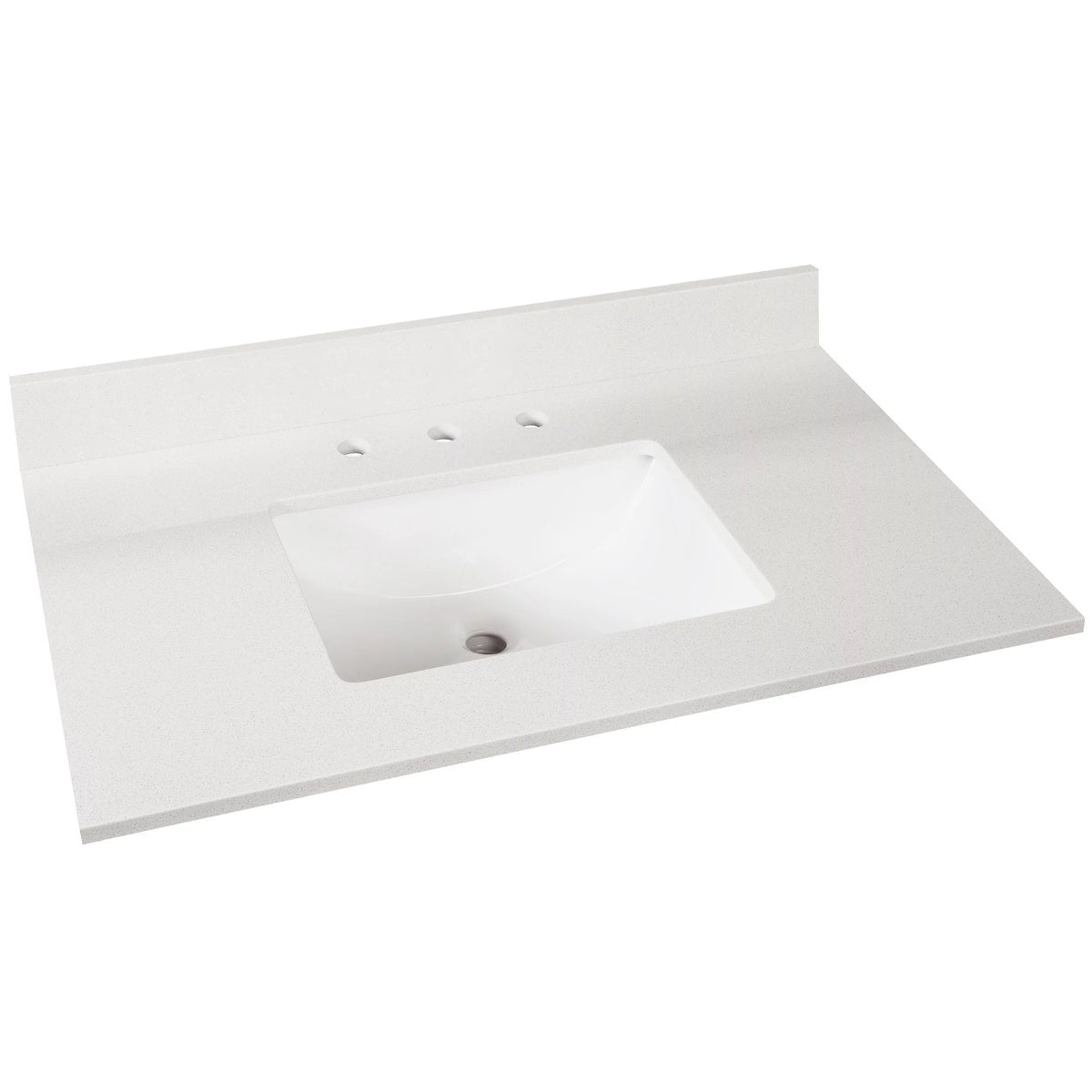 Sutton White Marble 37 in. Vanity Top includes Backsplash