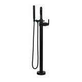 Delta Trinsic Matte Black 1-Handle Freestanding Tub Filler with Hand Shower, Model T4759-BLFL