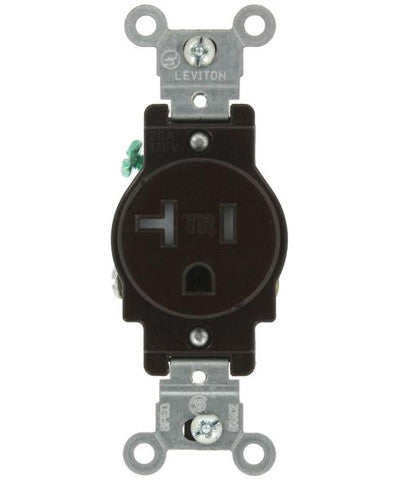 Leviton 20 Amp 125-Volt Commercial Grade Tamper-Resistant Single Outlet, White