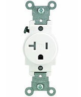 Leviton 20 Amp 125-Volt Commercial Grade Tamper-Resistant Single Outlet, White
