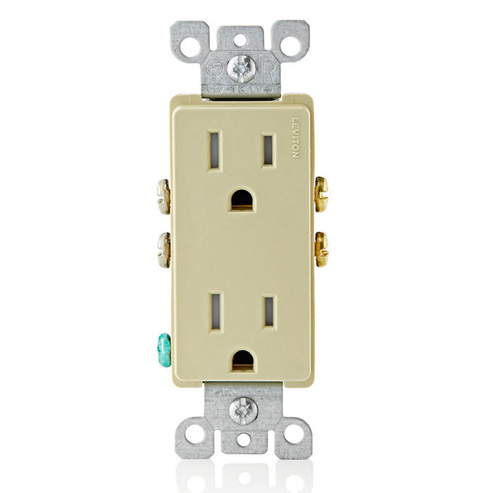 Leviton Decora 15 Amp Tamper-Resistant Duplex Outlet, Black