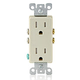 Leviton Decora 15 Amp Tamper-Resistant Duplex Outlet, Black