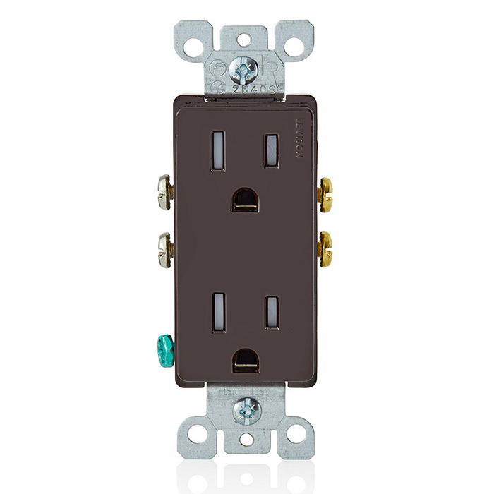 Leviton Decora 15 Amp Tamper-Resistant Duplex Outlet, Black