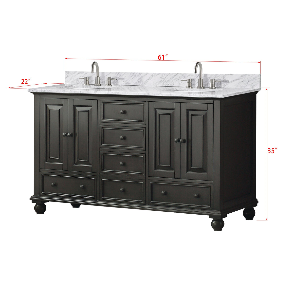 Avanity Thompson 60-in Charcoal Glaze Bathroom Vanity Cabinet