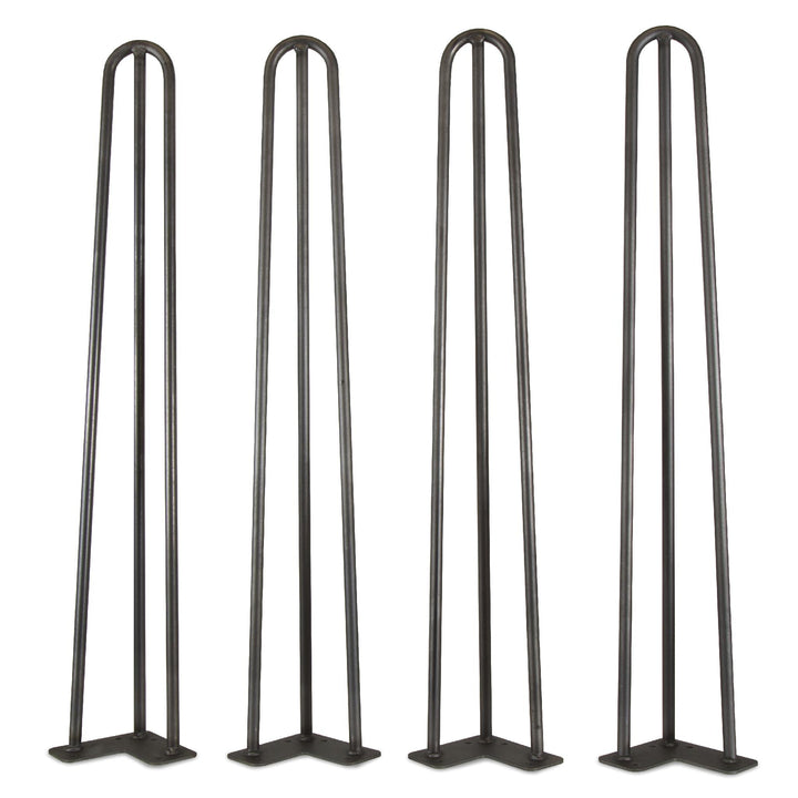WEN 1/2 in. Dia x 28 in. Mid-Century Modern Satin Black Hairpin Table Legs (4-Pack)