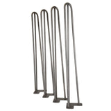 WEN 1/2 in. Diameter 28 in. Mid-Century Modern Raw Steel Hairpin Table Legs, 4-Pack
