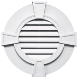 TopShield Round Designer Gable Vent 001 White 30" with Keystones