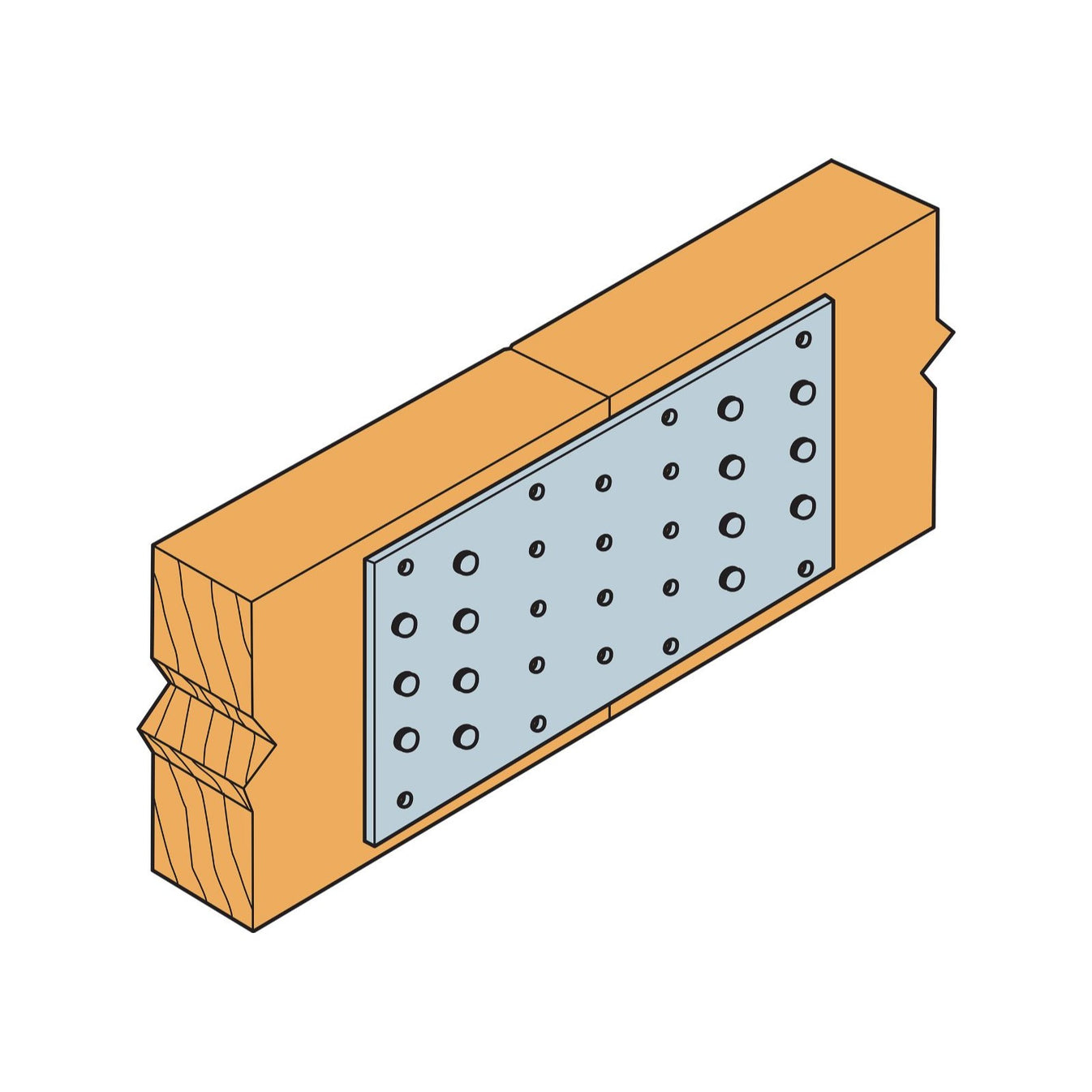 Simpson Galvanized Tie Plate 3-1/8" x 7" 20 GA