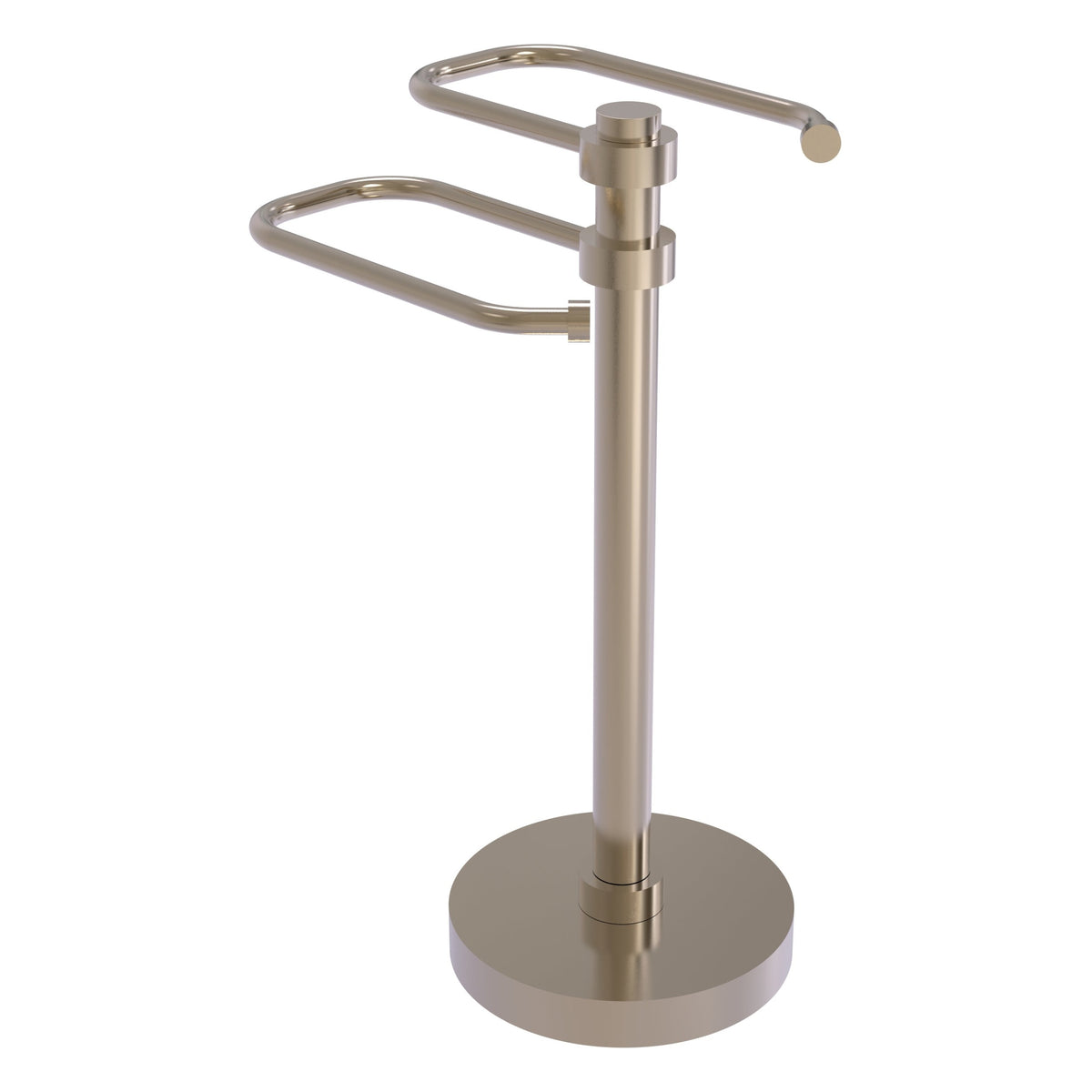 Allied Brass Free Standing Two Arm Guest Towel Holder in Matte Gray