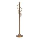 Allied Brass Satin Nickel Freestanding 4-Ring Towel Stand, Solid Brass, 49 in Tall