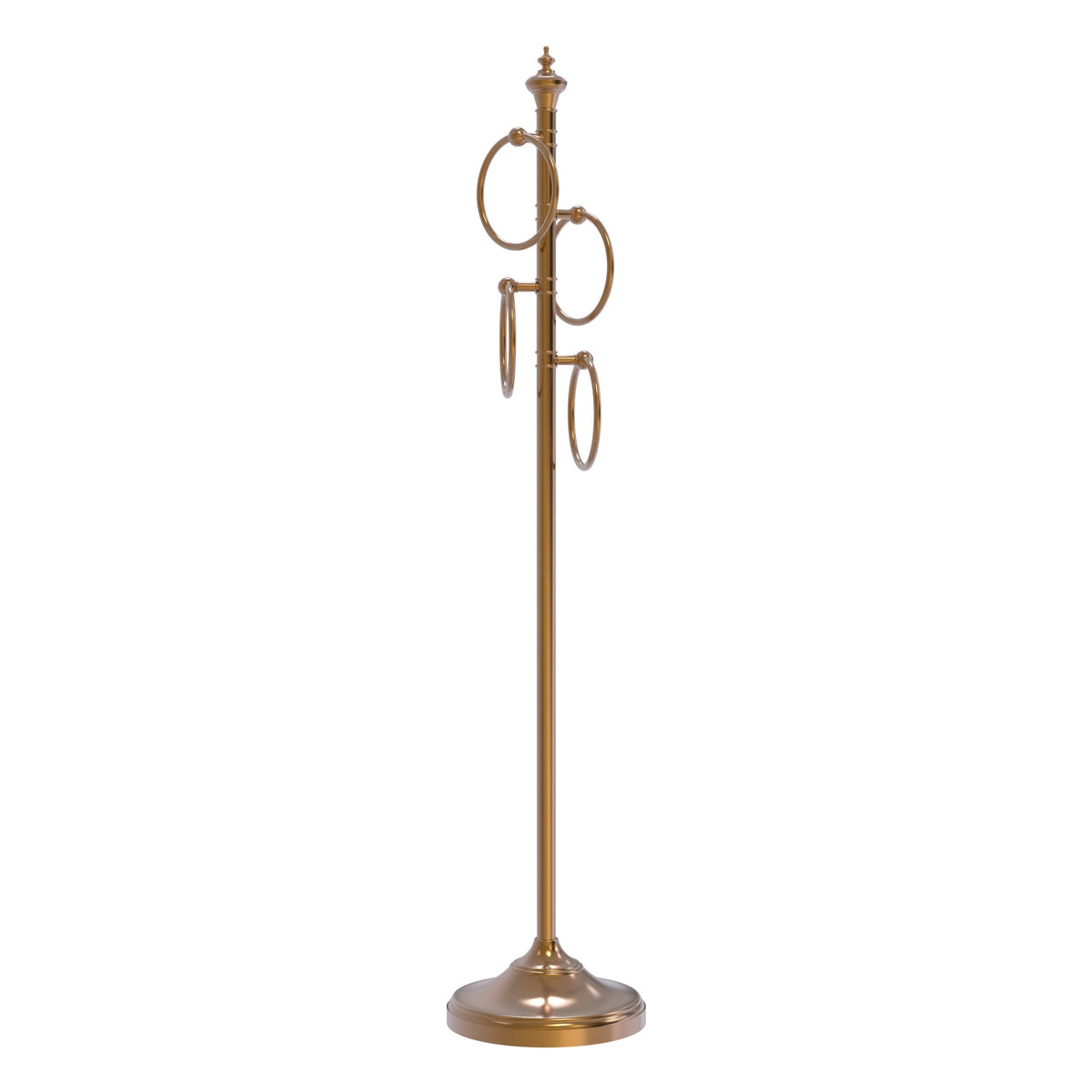 Allied Brass Oil-Rubbed Bronze Freestanding 4-Ring Towel Stand, Solid Brass, 49 in.