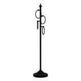 Allied Brass Satin Nickel Freestanding 4-Ring Towel Stand, Solid Brass, 49 in Tall