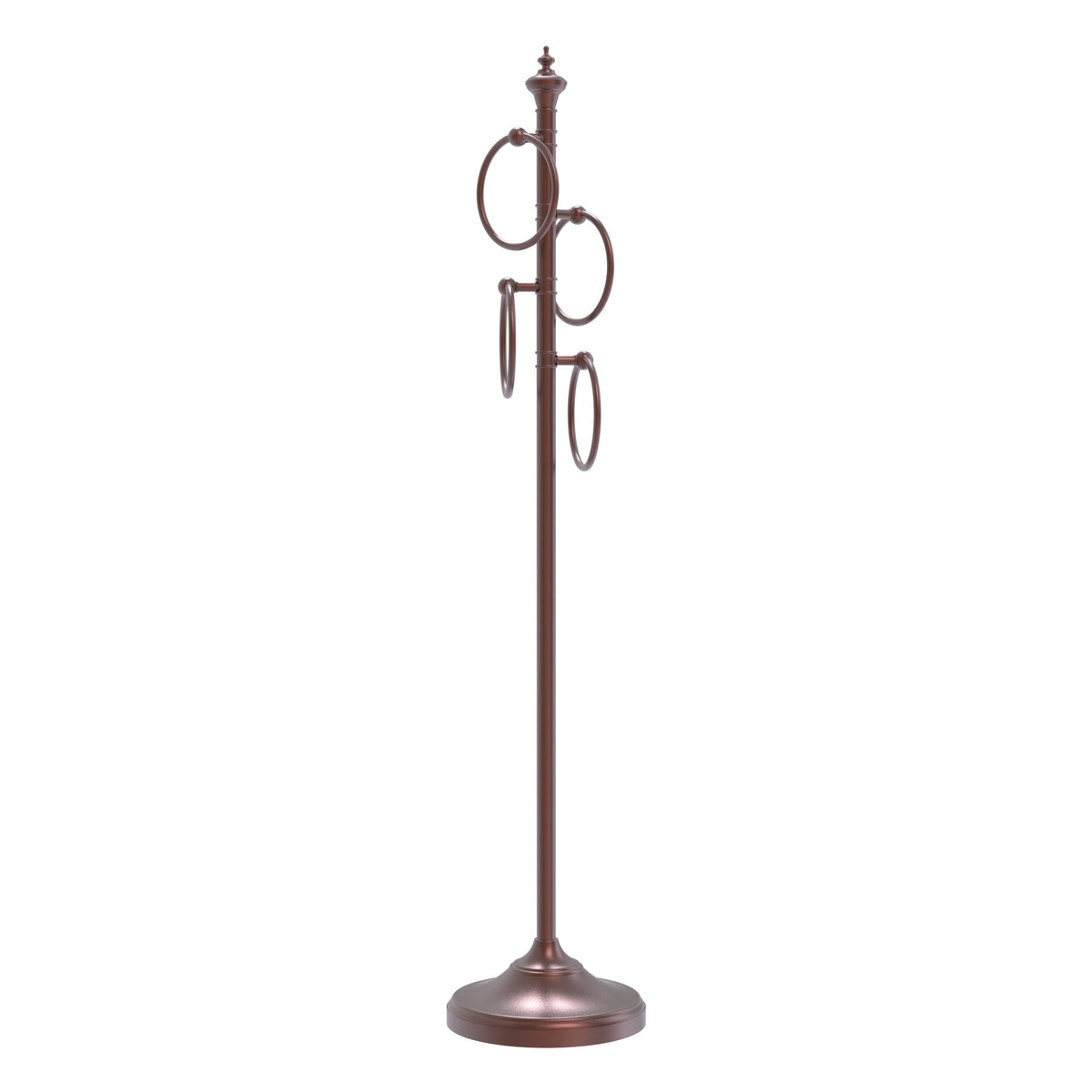 Allied Brass Oil-Rubbed Bronze Freestanding 4-Ring Towel Rack, Solid Brass, 49 in Tall