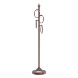 Allied Brass Satin Nickel Freestanding 4-Ring Towel Stand, Solid Brass, 49 in Tall