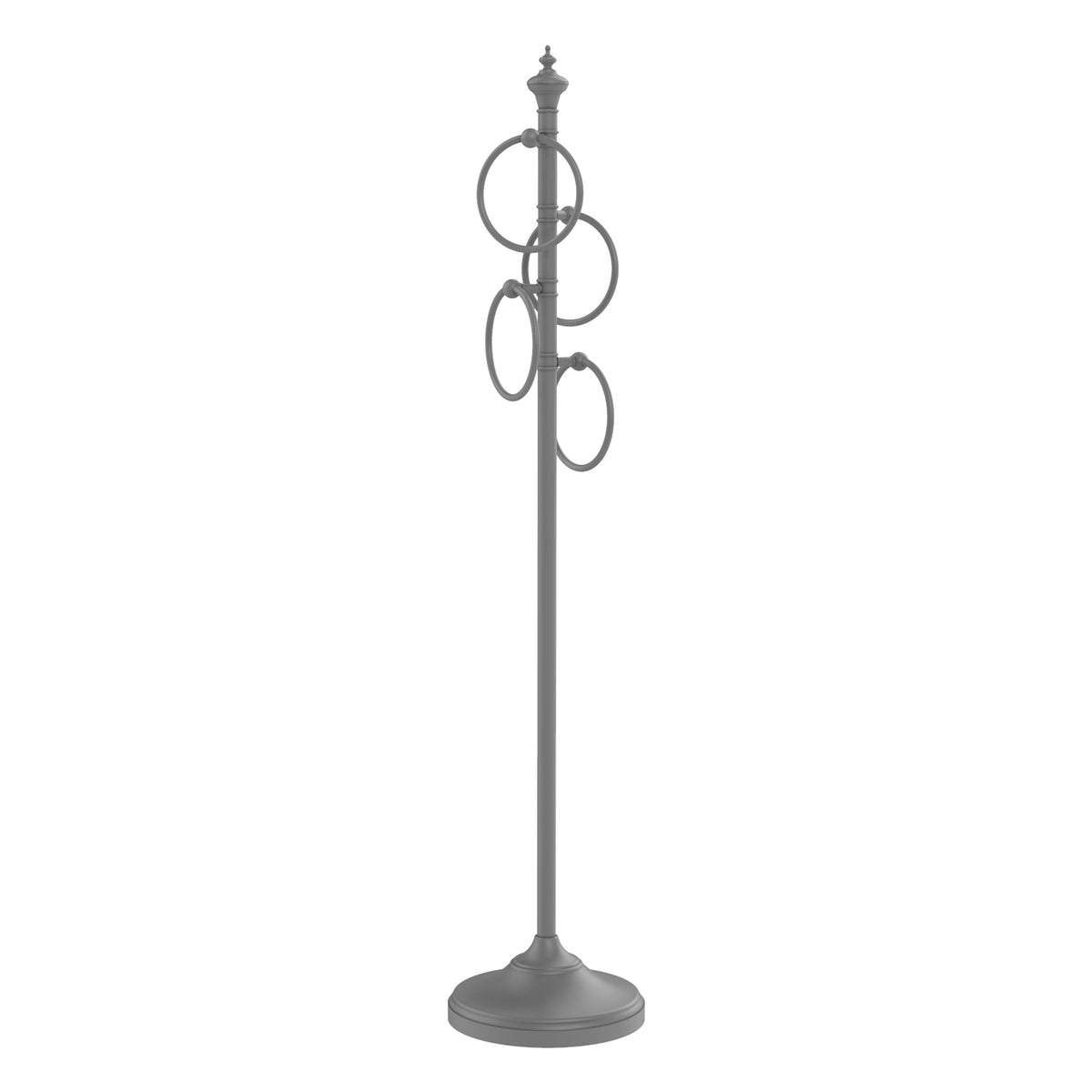 Allied Brass Oil-Rubbed Bronze Freestanding 4-Ring Towel Rack, Solid Brass, 49 in Tall