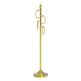 Allied Brass Satin Nickel Freestanding 4-Ring Towel Stand, Solid Brass, 49 in Tall
