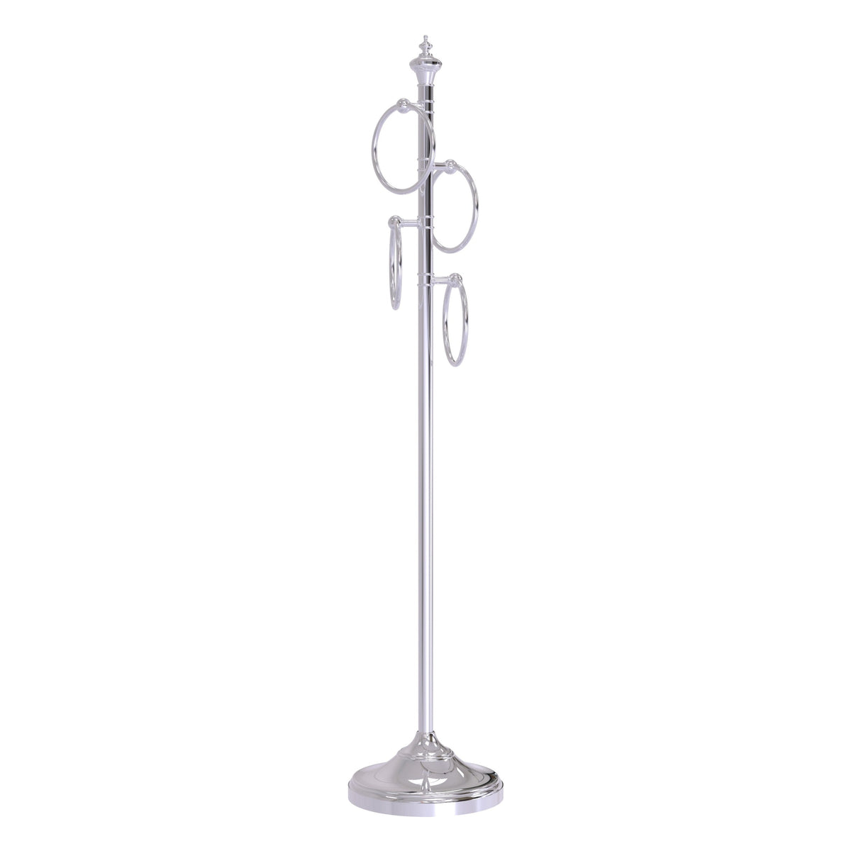 Allied Brass Oil-Rubbed Bronze Freestanding 4-Ring Towel Rack, Solid Brass, 49 in Tall