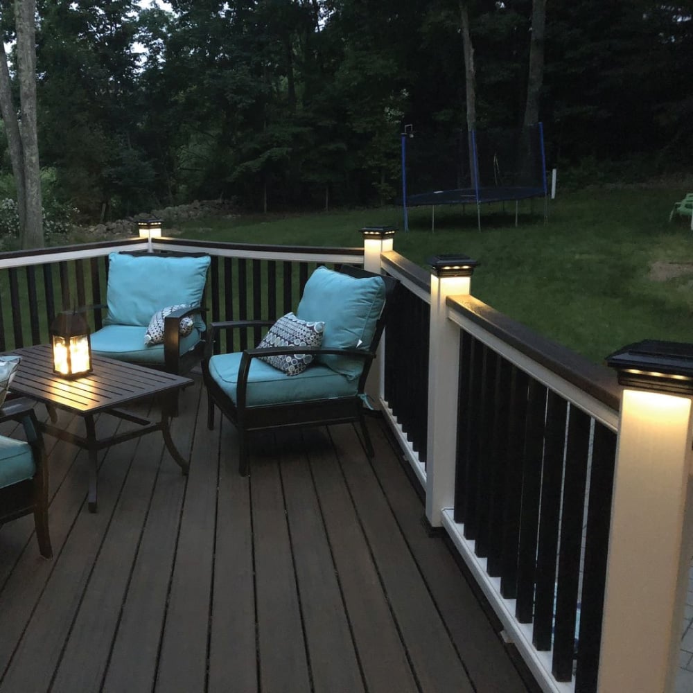 Trex 4-in x 4-in Charcoal Black Wired LED Composite Deck Post Cap