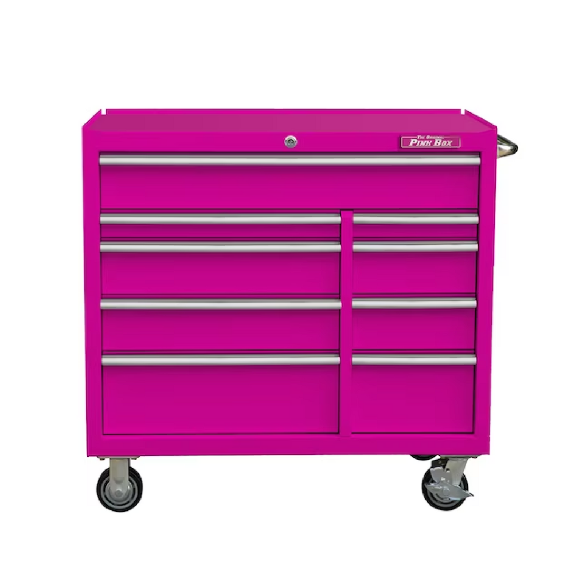The Original Pink Box 41-in W x 41-in H 9-Drawer Steel Rolling Tool Cabinet (Pink)