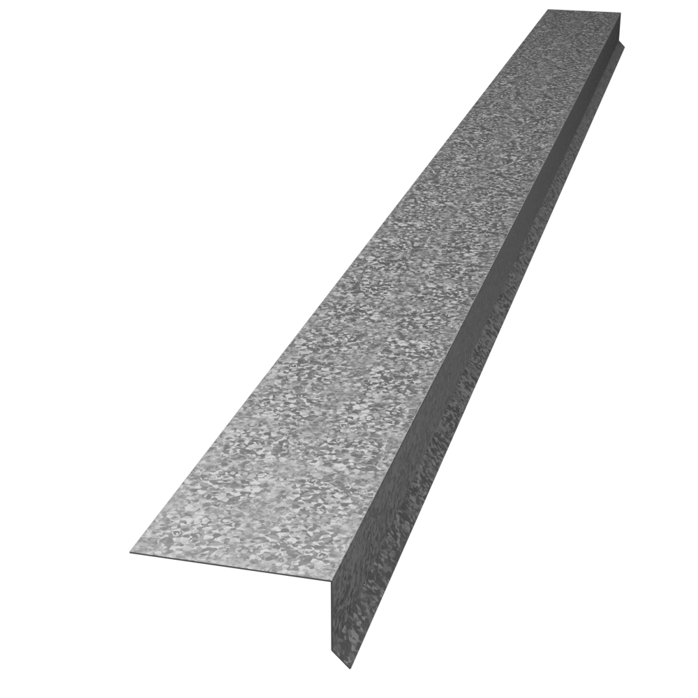 Able Sheet Metal 2" x 2" Grip Edge Drip Edge Flashing, 28 Gauge Black, 10 ft