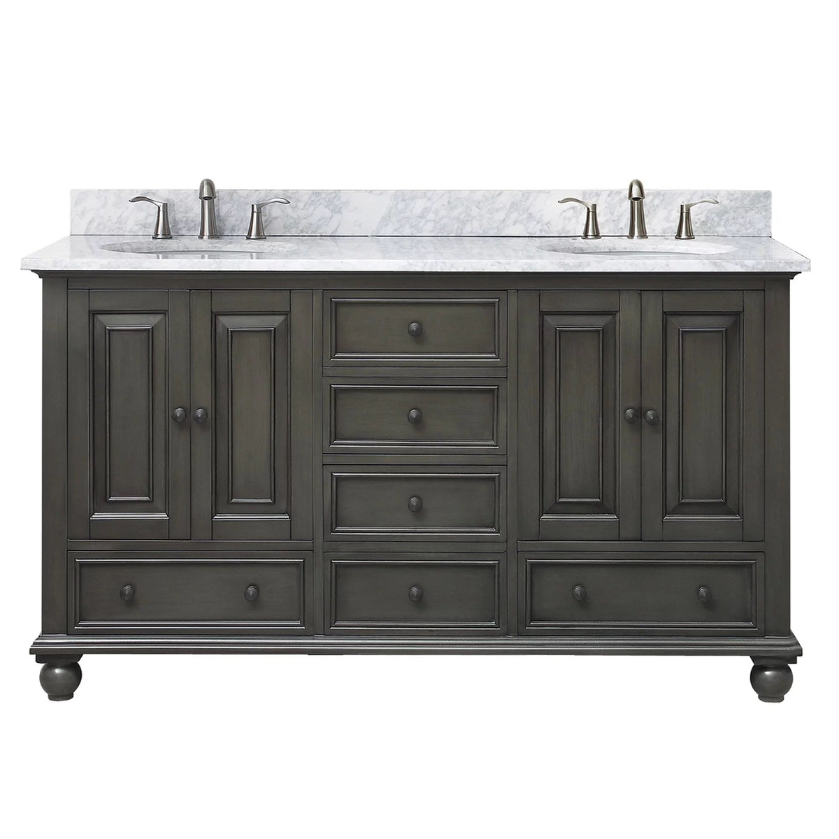 Tompkins Gray 60 in. Vanity with Cararra Top