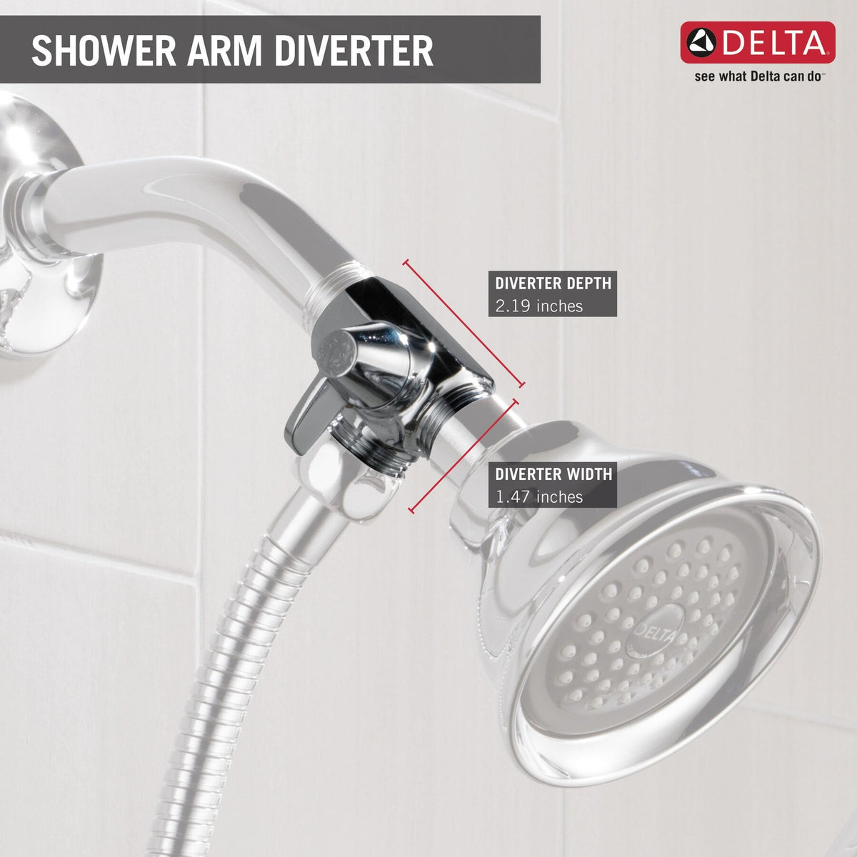 Delta 0.5-in Chrome Universal Shower Arm Diverter (U4922-PK)