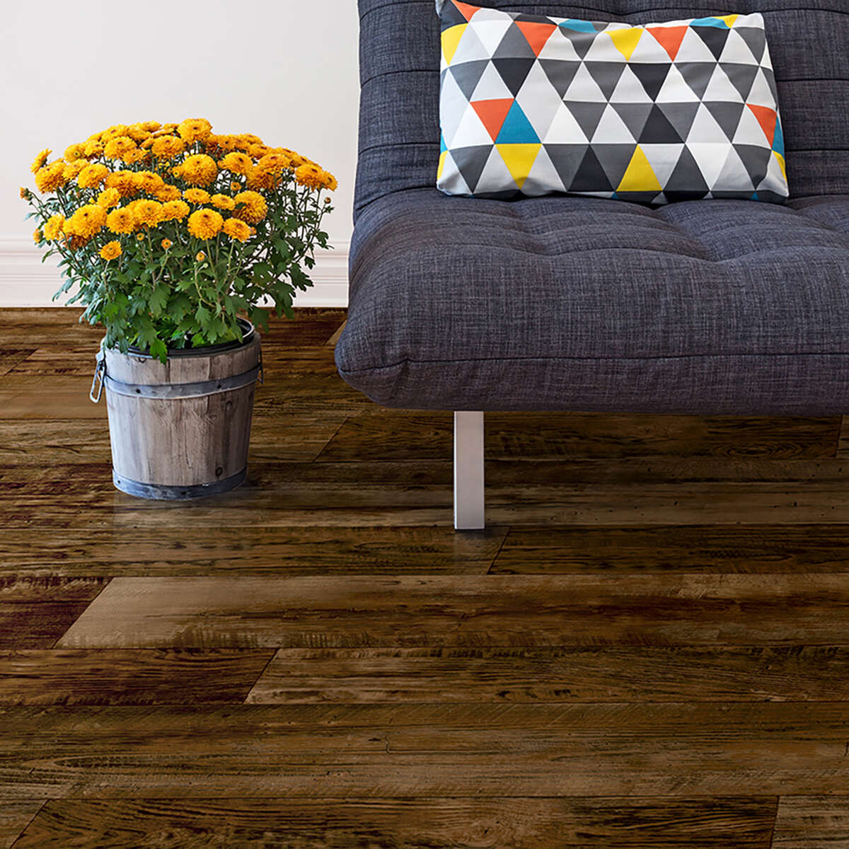 Congoleum ArmorCore Pro Farmhouse Timber 12-ft W x Cut-to-Length Steel Wool Wood Look Low-Gloss Finish Sheet Vinyl