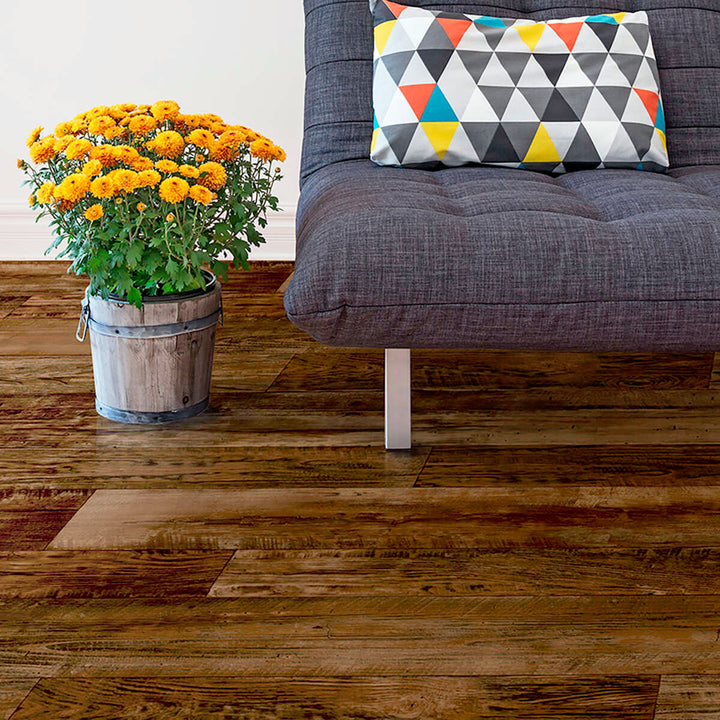 Congoleum (Sample) ArmorCore Pro UR Farmhouse Timber Wren Waterproof Wood Look Glue Down Sheet Vinyl