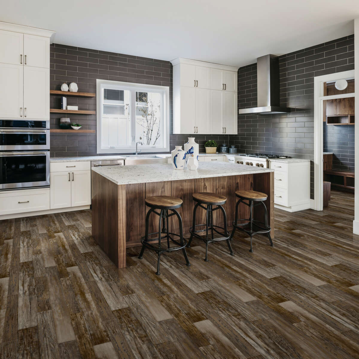 Congoleum ArmorCore LC Farmhouse Timber Steel Wool Wood-Look Low-Gloss Sheet Vinyl, 12-ft Width, Cut-to-Length