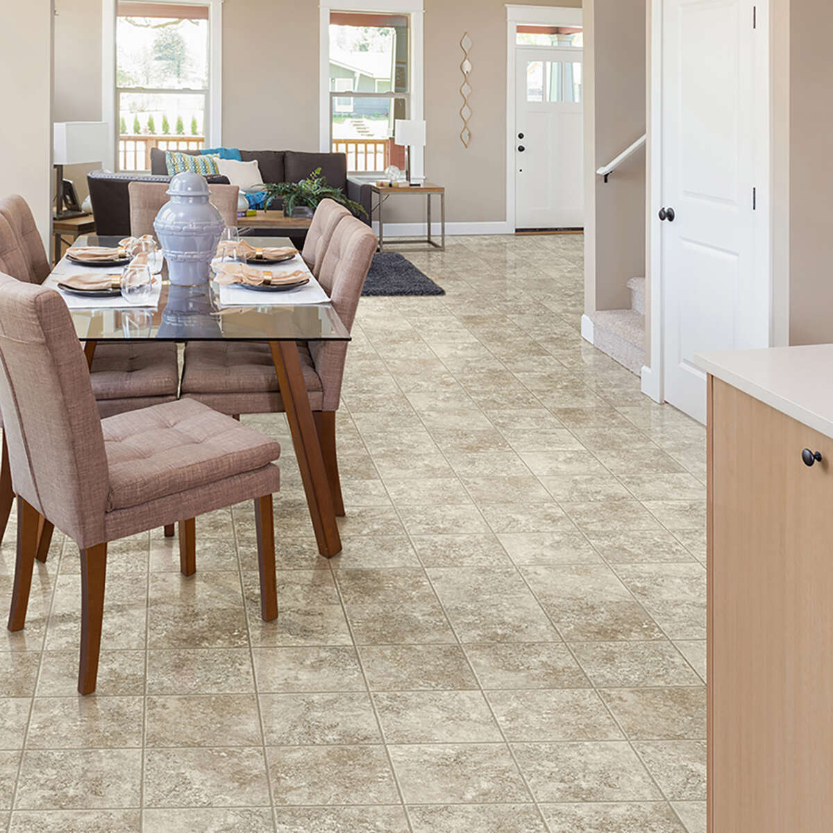 Congoleum ArmorCore Pro UR Santa Cruz 12-ft W Cut-to-Length Sterling Stone Look Low-Gloss Finish Sheet Vinyl