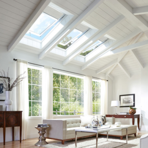 VELUX Manual Venting Curb Mount Skylight - White Solar Powered Shade image 6
