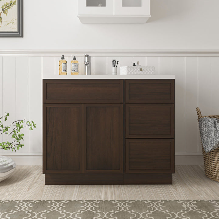 Vanity Art 15 in. W x 21 in. D x 32.5 in. H 3-Drawer Bath Vanity Cabinet Only in Gray