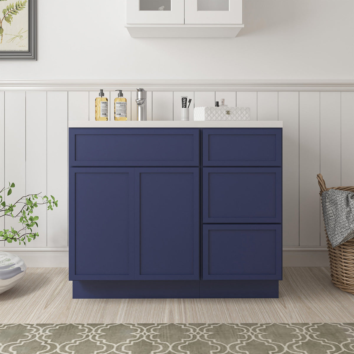 Vanity Art 15 in. W x 21 in. D x 32.5 in. H 3-Drawer Bath Vanity Cabinet Only in Brown, 39 in. Combo
