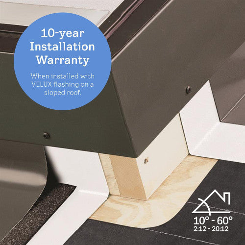 VELUX Curb Mount Fixed Laminated LoE3 Skylight with White Solar Room Darkening Shade FCM 1943 2004S