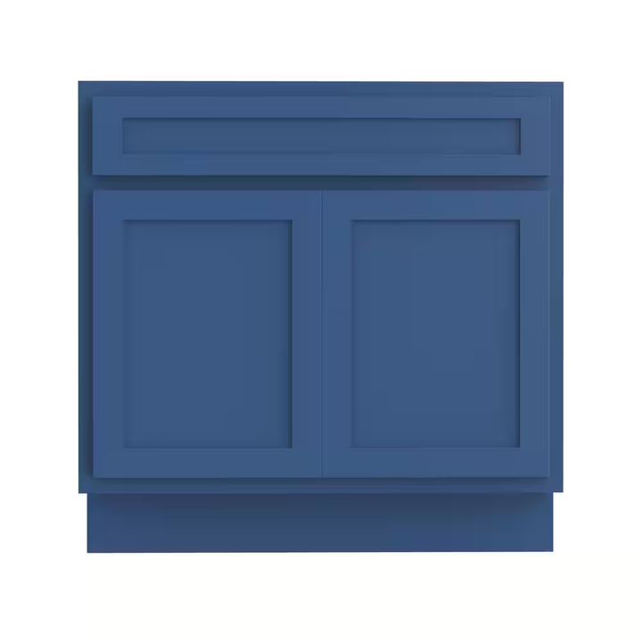 Vanity Art 36 in. W x 21 in. D x 32.5 in. H 2-Doors Bath Vanity Cabinet without Top in Blue