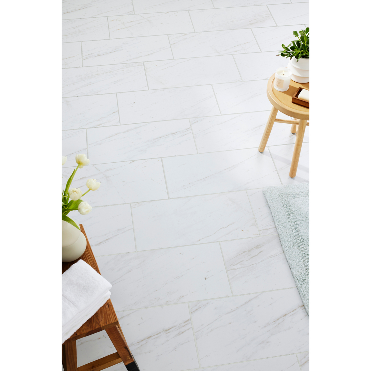 Volakas Porcelain Wall and Floor Tile - 12 x 24 in.