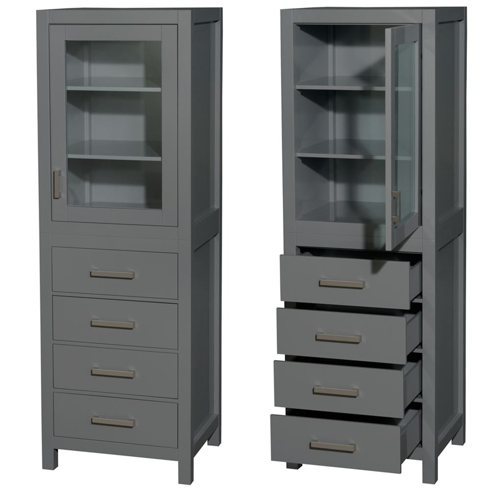 Wyndham Collection Sheffield 70.75-in Dark Gray Double Bathroom Vanity Cabinet with Mirrors