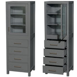 Wyndham Collection Sheffield 70.75-in Dark Gray Double Bathroom Vanity Cabinet with Mirrors
