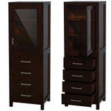 Wyndham Collection Sheffield 60-in Espresso Single Sink Bathroom Vanity with Ivory Natural Marble Top