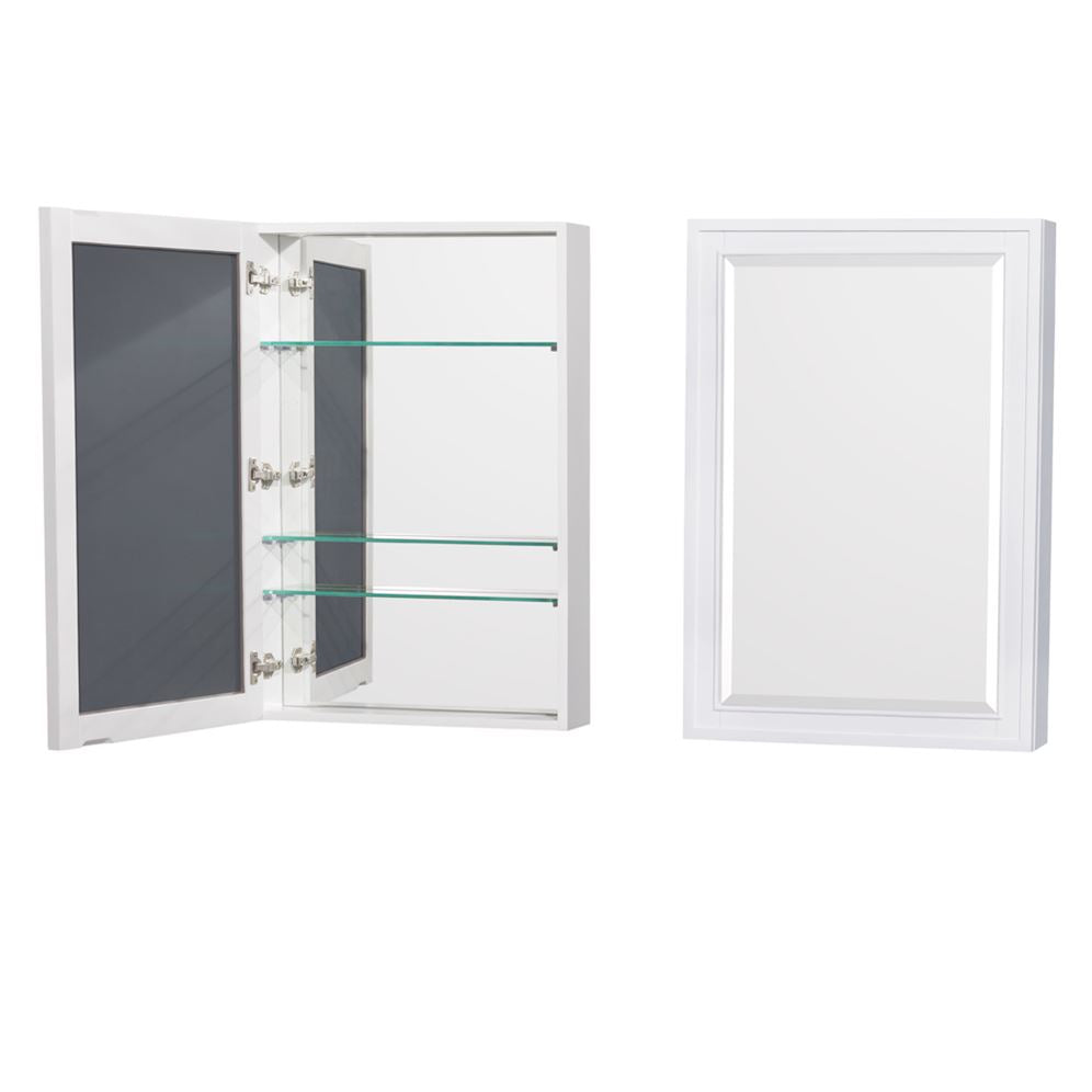 Wyndham Collection Berkeley 48-in White Bathroom Vanity Cabinet with Mirror