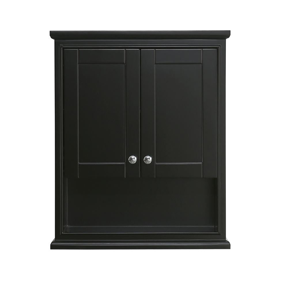Wyndham Collection Deborah 25"W x 9"D x 30"H Dark Espresso Bathroom Wall Cabinet